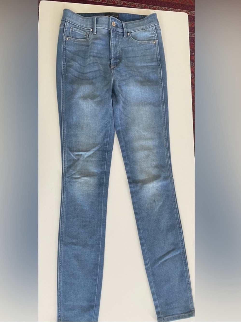 White House Black Market Cashmere Denim High Rise Skinny Jeans 4 Long - Picture 4 of 10